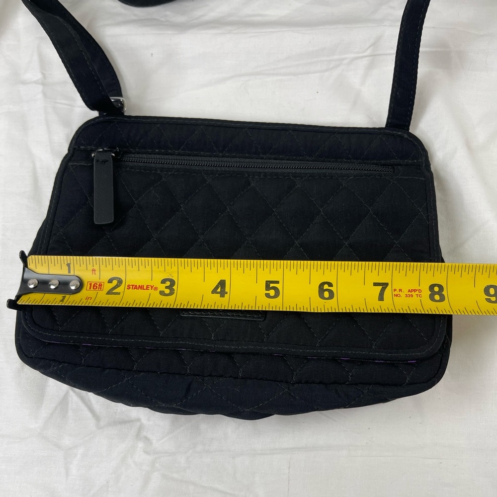 Vera Bradley Quilted Black Crossbody Bag with Polka Dot Interior - Picture 3 of 12